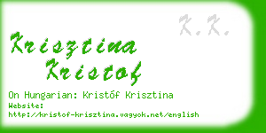 krisztina kristof business card